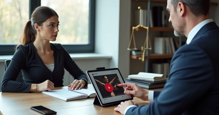 Advogado mostra no tablet publicações ofensivas no Instagram a uma cliente