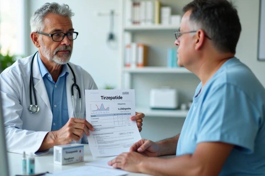 Médico explica tratamento com tirzepatida a paciente com obesidade em consulta de plano de saúde