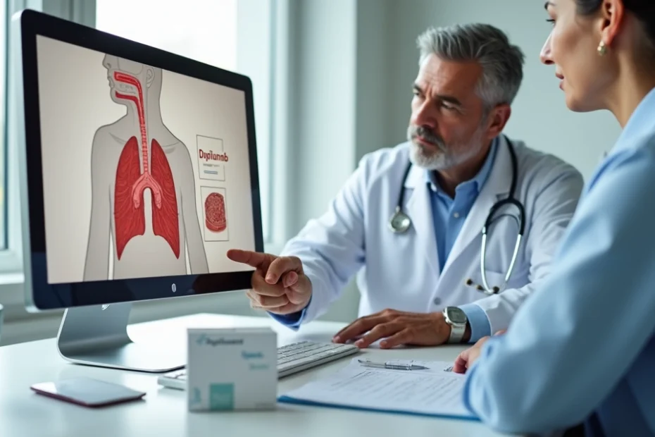 Paciente em consulta com médico avaliando uso de Dupixent pelo plano de saúde