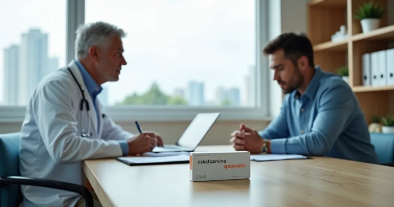 Médico orienta paciente com depressão resistente sobre tratamento com cetamina