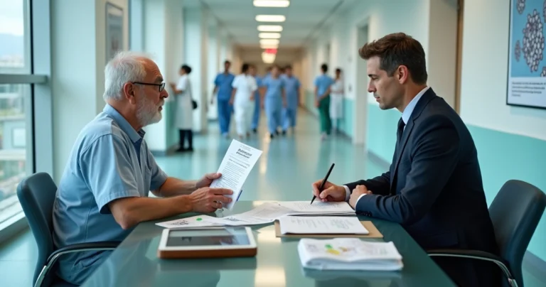 Paciente conversa com advogado sobre tratamento com polilaminina pelo SUS