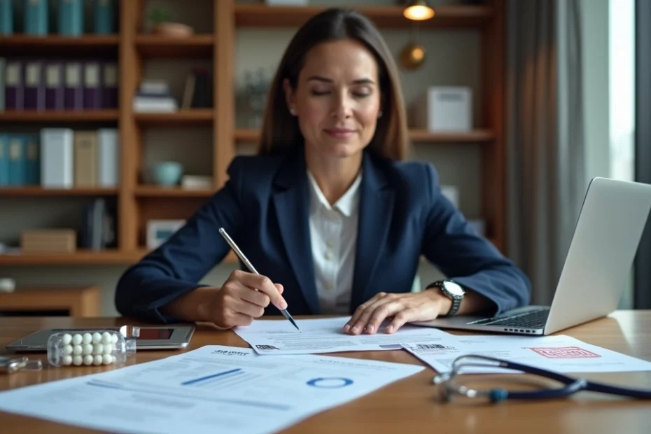 Advogada de direito à saúde analisando processo sobre medicamento niraparibe e plano de saúde