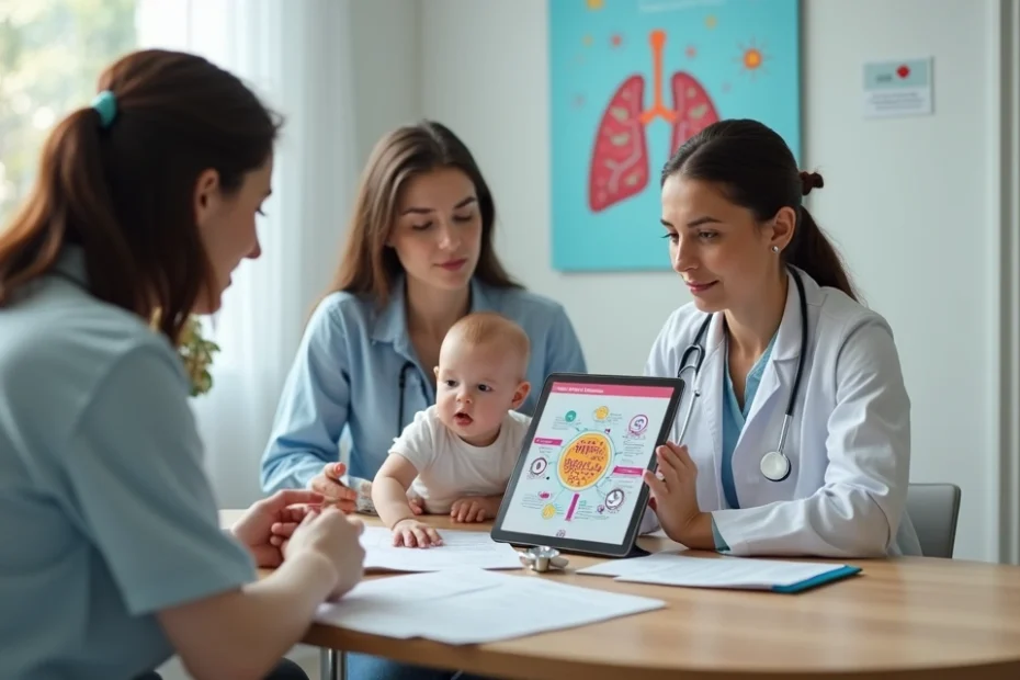 Pediatra explica proteção do nirsevimabe para bebê em consulta confortável
