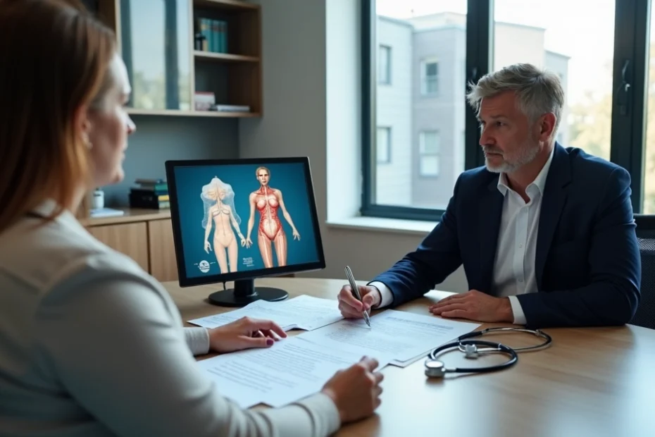 Paciente pós-bariátrica conversa com advogada sobre cobertura de cirurgia plástica pelo plano de saúde